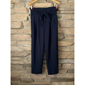 Madewell Women’s Paperbag Waist Pants Navy Blue Size 2 High Rise Belted